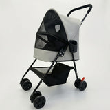 Pet Stroller with Cup Holder Collapsible Pet Stroller with Storage Basket Compact Portable for Small Dogs, Outdoor Walks, Travel