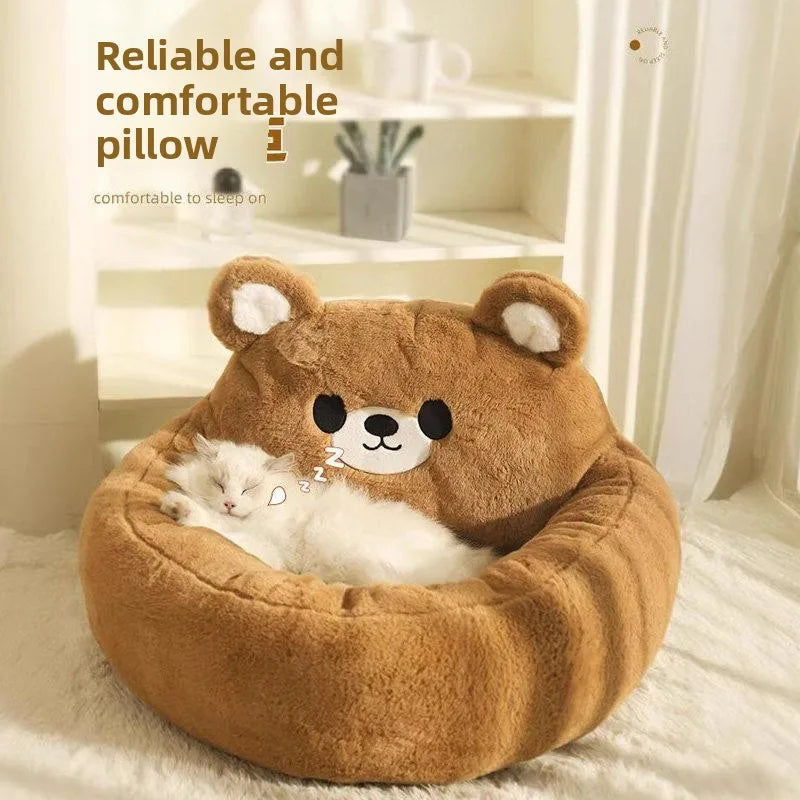 Plush Faux Fur Pet Cushion for Sofas & Beds