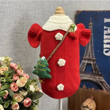 Christmas Princess Sweater Dress for Cats (Knitted Apparel)