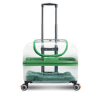 Transparent Plastic Pet Trolley Backpack with Universal Wheels & Zipper