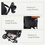 3-in-1 All-Terrain Pet Stroller with Detachable Aluminum Frame Carrier for Dogs & Cats