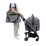 Pet Stroller Aluminum Frame One-Click Adjustable Comfortable One-Hand Folding Compact Travel For Dogs Cats