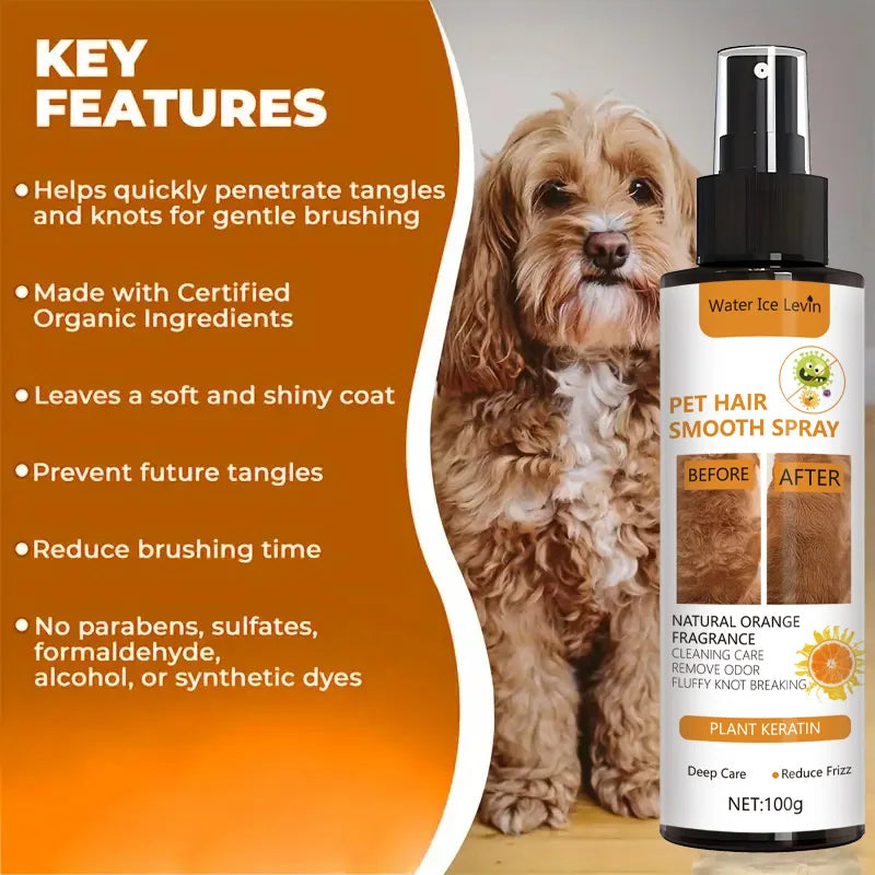 Pet Hair Smoothing Spray — Moisturizing Fur Shine & Softness