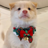 Christmas Knit Saliva Towel with Bell (Pet Bib Scarf)