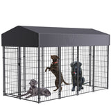 Heavy-Duty Outdoor Dog Kennel with Roof & Cover