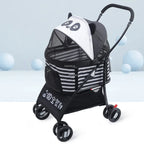 Separable Lightweight Foldable Pet Stroller Cart for Medium Dogs — Portable Outdoor Carrier
