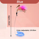 Feather Teaser Wand with Bell & Collar — Interactive Cat Training Set