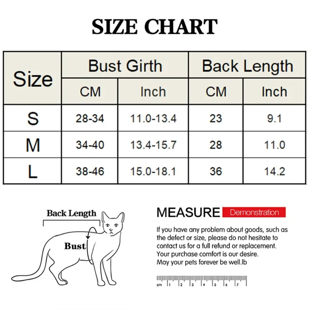 Post-Surgery Recovery Jumpsuit for Cats & Puppies — Soft Anti-Licking Suit