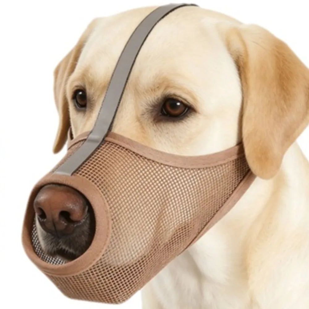 Breathable Mesh PVC Dog Muzzle (Washable, Adjustable, All Breeds)