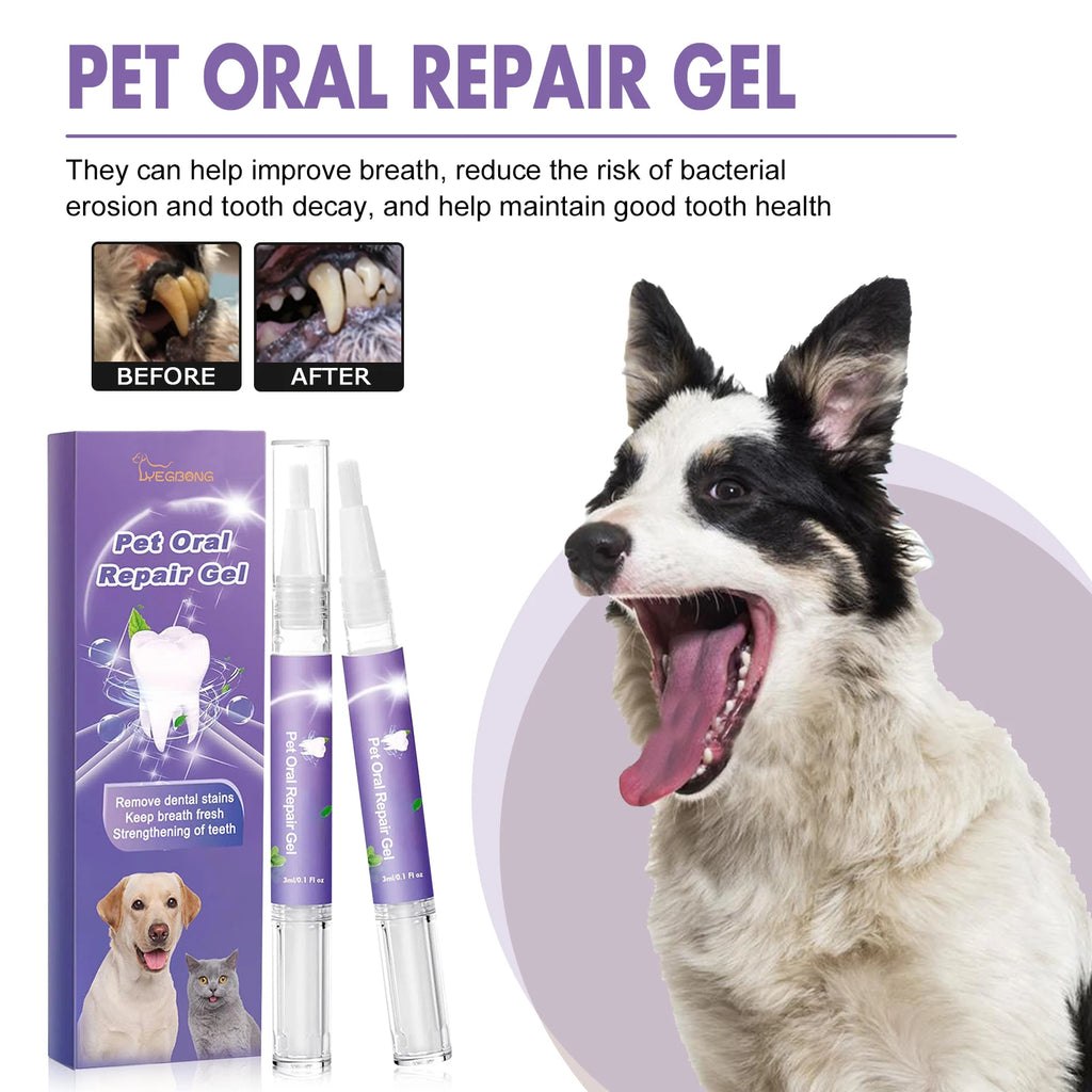 Dog Oral Repair Gel — Tartar Stain Remover & Breath Freshener, 3ml x 2