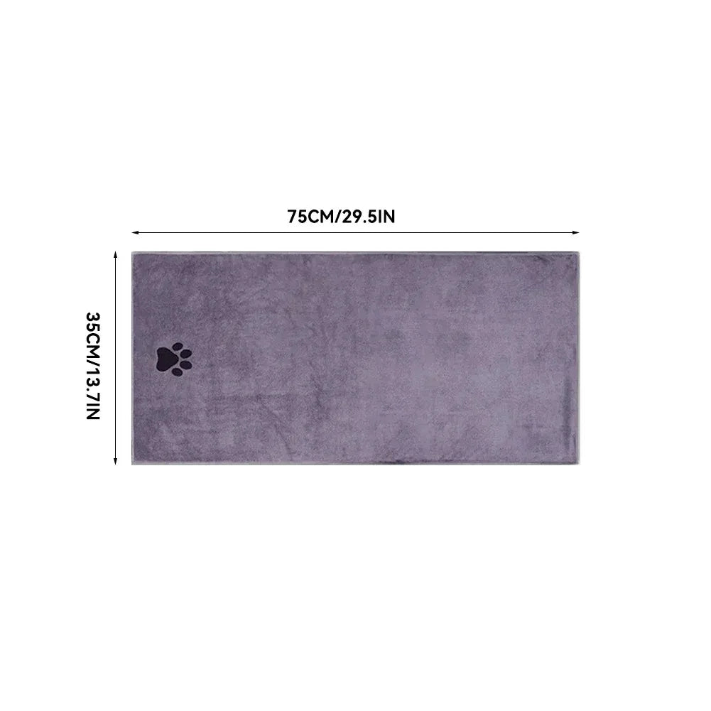 Embroidered Microfiber Pet Bath Towel — Soft, Absorbent, Multiple Sizes