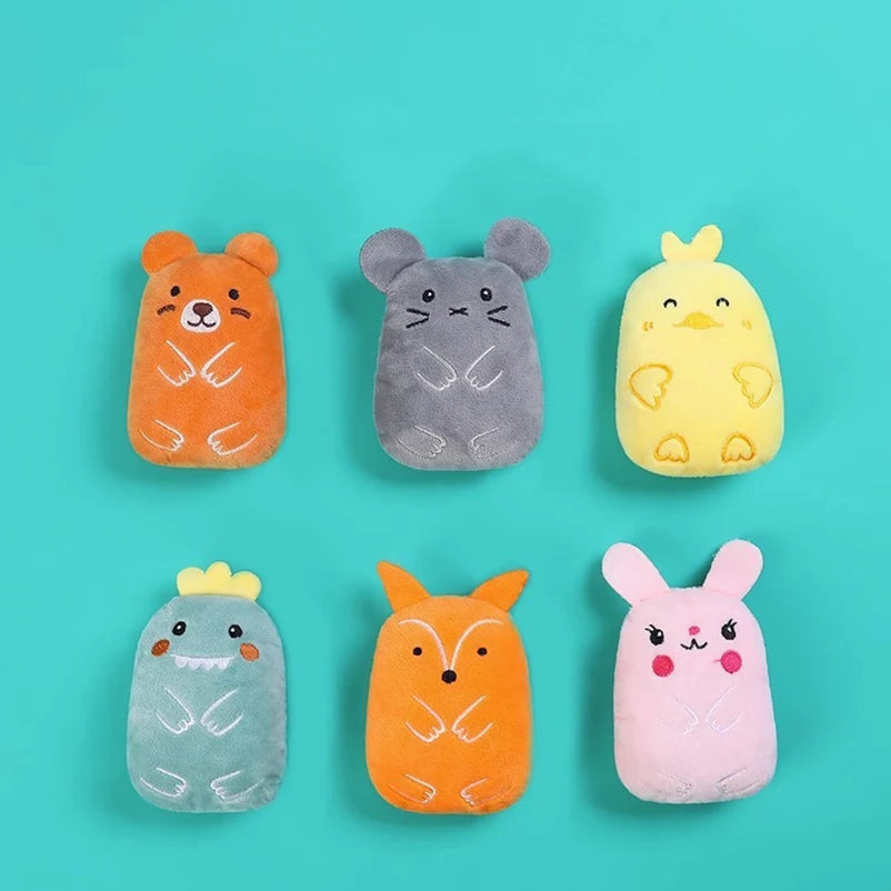 Cartoon Animal Plush Cat Chew Toy — Bite-Resistant Teething Relief