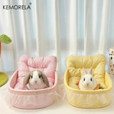 Fluffy Bunny Princess Bed — Plush Nest with Lace Trim