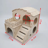 Solid Wood Small Pet Shelter — Natural House for Hamsters & Hedgehogs