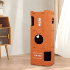 Multi-Layer Cylindrical Cat Castle with Play Holes