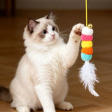 Electric Door-Hanging Swing Cat Toy — Automatic Elastic Rope Feather & Bell Teaser