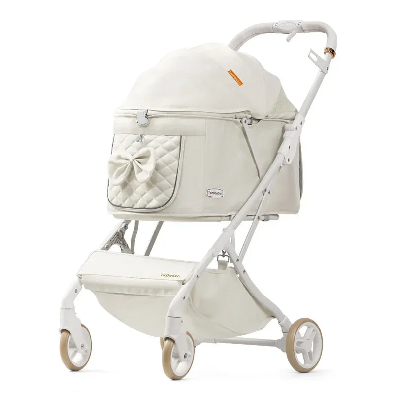 Airline-Ready One-Touch Folding Lightweight Pet Stroller — Breathable Outdoor Puppy & Cat Travel Carrier