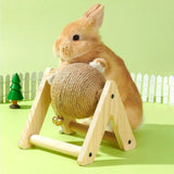 Sisal Scratch Ball Toy — Claw-Grinding Stand with Bell for Rabbits