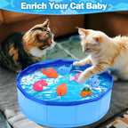 Portable Cat Pool Water Toy with Fish — Interactive Splash Toy for Indoor Cats