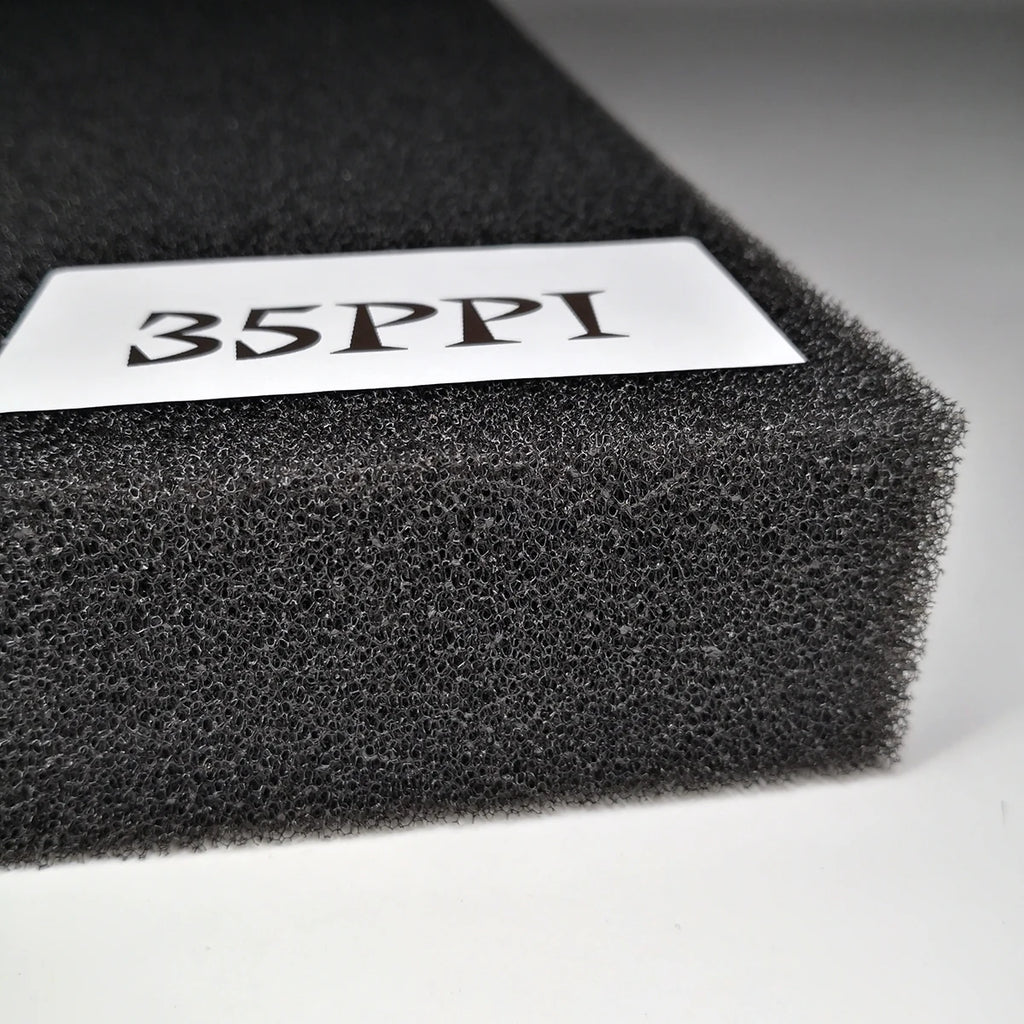 Aquarium Biochemical Filter Foam Sponge (15–50 PPI, Black, Cut-to-Size)