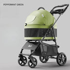 Ultra-Lightweight Foldable Pet Stroller with Detachable Carrier for Cats & Dogs