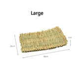 Natural Straw Chew Mat — Woven Hay Bedding for Small Pets