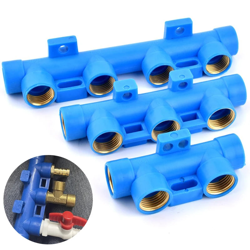 Water Pipe Splitter Distributor (4/5/6-Way, 1/2" Thread, Drain Switch)