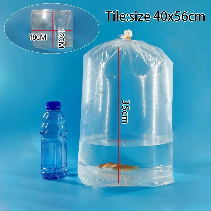 Aquarium Live Fish Transport Breather Bags (50-Pack, Inflatable, Leak-Proof PE)