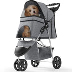 OS MOTOR 3-Wheel Portable Foldable Jogger Pet Stroller for Small & Medium Dogs, Cats & Puppies