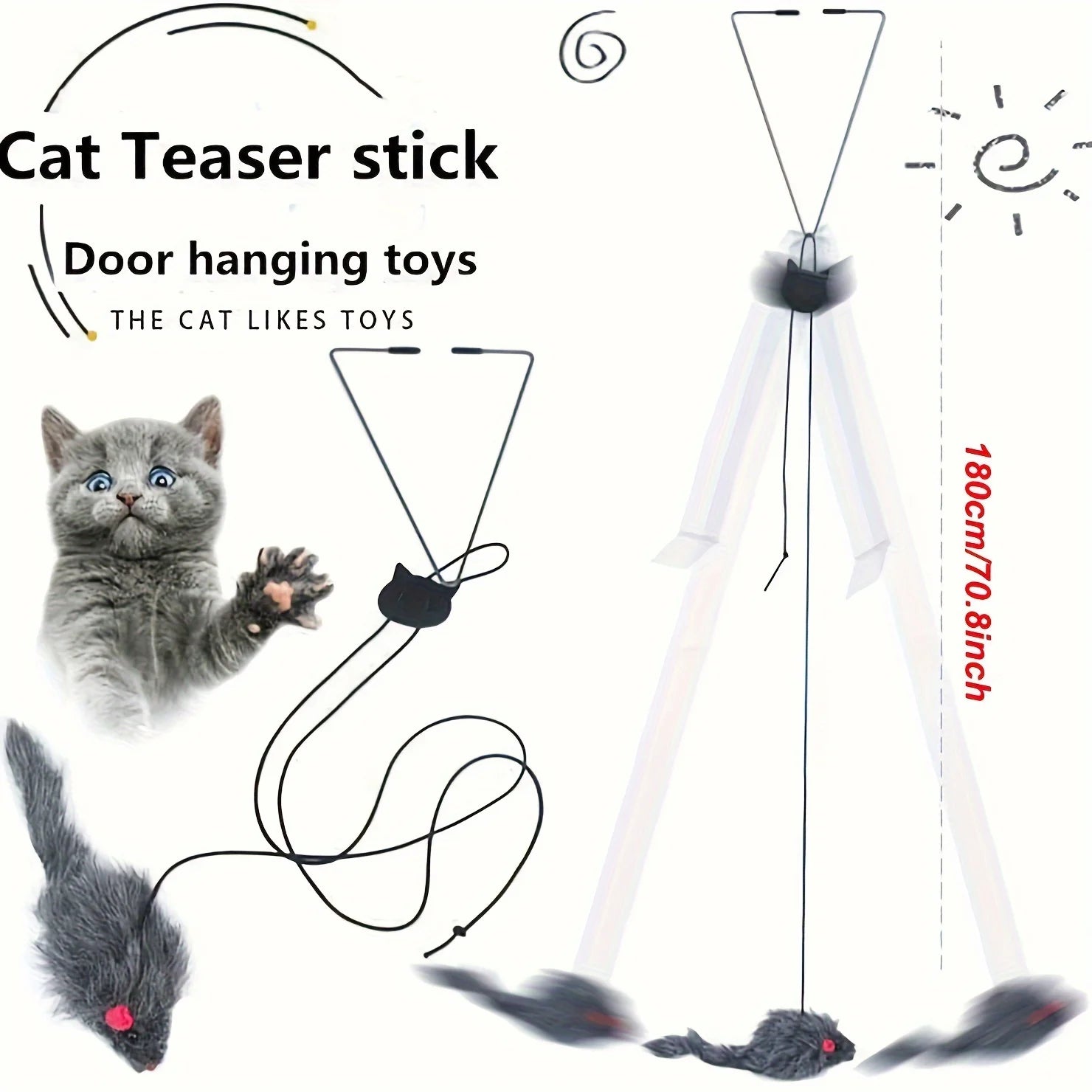 Retractable Hanging Mouse Cat Toy (Multipack)