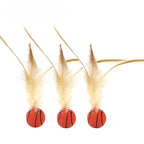 Feather Bouncy Ball Cat Toy — Indoor High-Rebound Flutter Ball for Self-Play