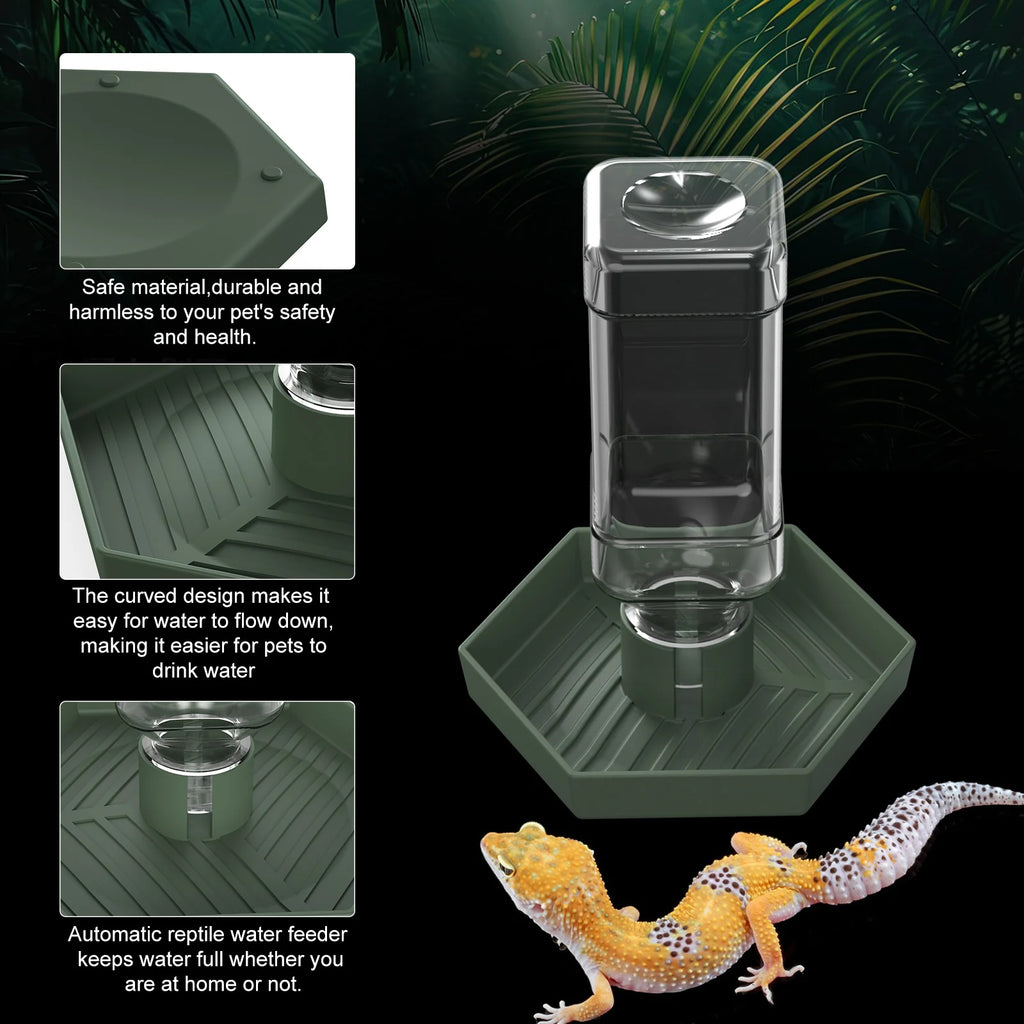 Reptile Water Dish — Sturdy Plastic Bowl for Bearded Dragons & Tortoises