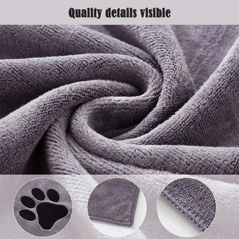 Microfiber Pet Bath Towel — Super Soft Absorbent Towel for Dogs & Cats