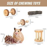 Wooden Molar Chew Toy Set — For Rabbits, Guinea Pigs & Small Pets