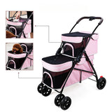 Portable Double-layer Pet Stroller Ultra-lightweight Foldable Large-space Cat and Dog Stroller Outdoor Travel Pet Stroller
