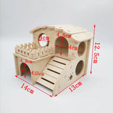 Solid Wood Small Pet Shelter — Natural House for Hamsters & Hedgehogs
