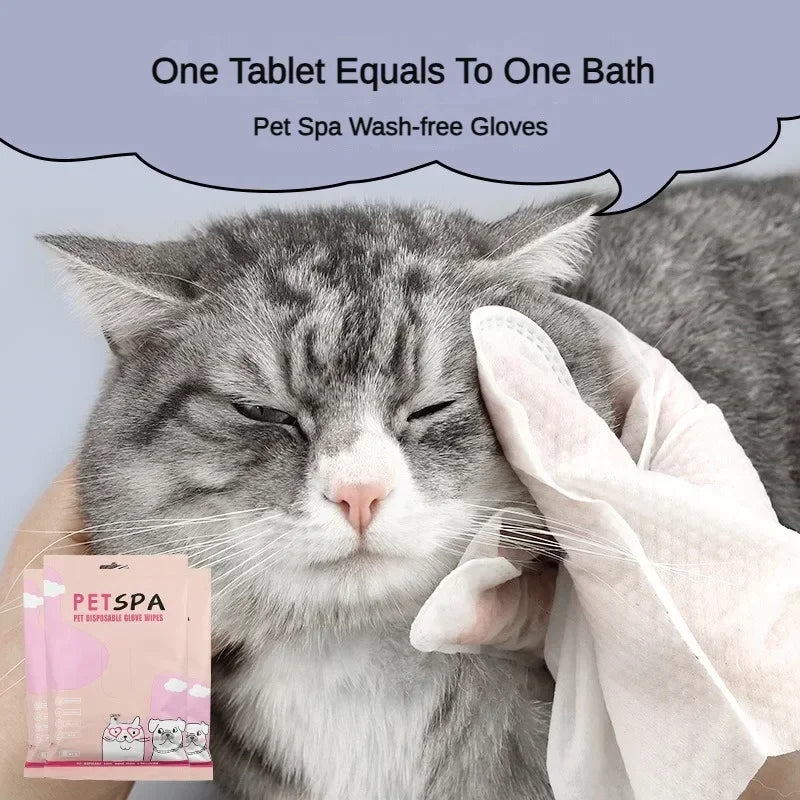 No-Rinse Pet Grooming Gloves — Five-Finger Design for Face, Ears & Paws, 6-Pack