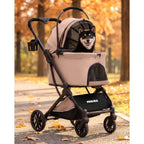Foldable Pet Stroller with Detachable Carrier & Shock-Absorbing Suspension for Small Dogs