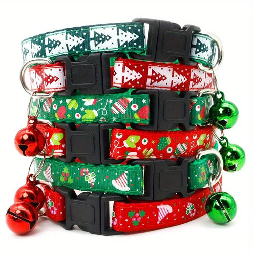 Christmas Adjustable Buckle Dog Collar (Everyday Holiday Wear)