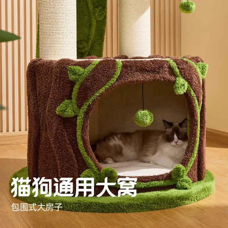 Multi-Level Cat Tree with Lotus Castle Design