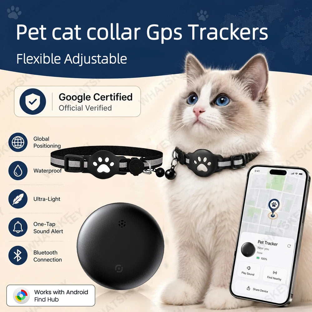 GPS Pet Collar Tracker Kit for Android - Google Find My Compatible