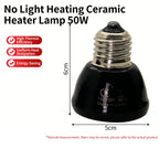 Ceramic Infrared Heat Lamp — No-Light Nighttime Heat for Lizards & Snakes, 25W-100W