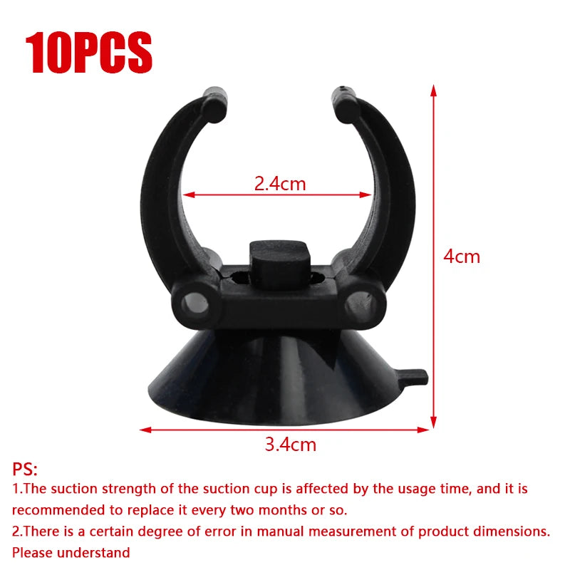 Aquarium Equipment Suction Cup Holders (Heaters, UV Lamps, LED, Pipes)