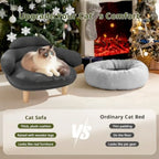 Cat Sofa Bed with Removable Velvet Cover & Pine Wood Legs