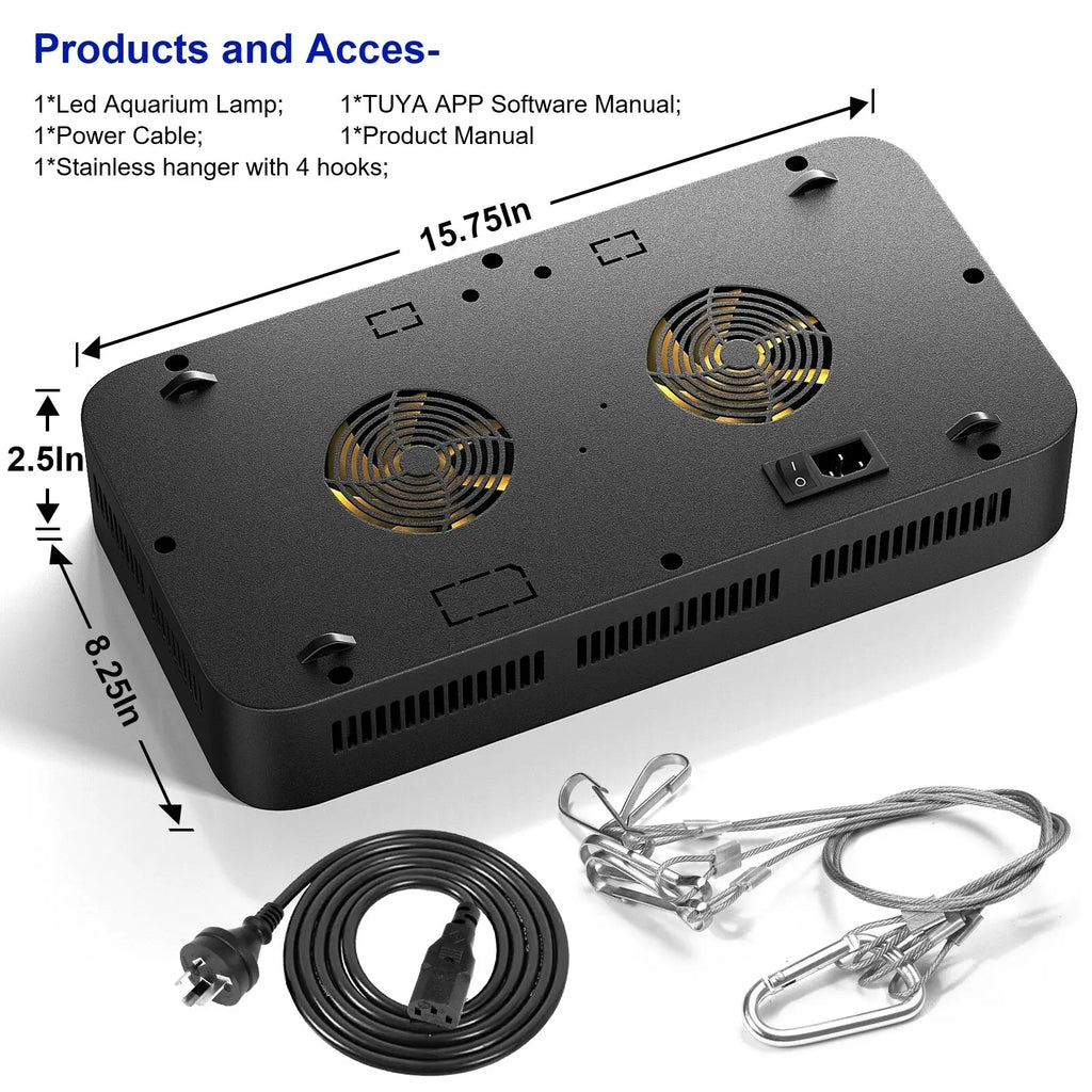 165W WiFi Smart LED Aquarium Light (3-Channel, App Control, Coral Reef)