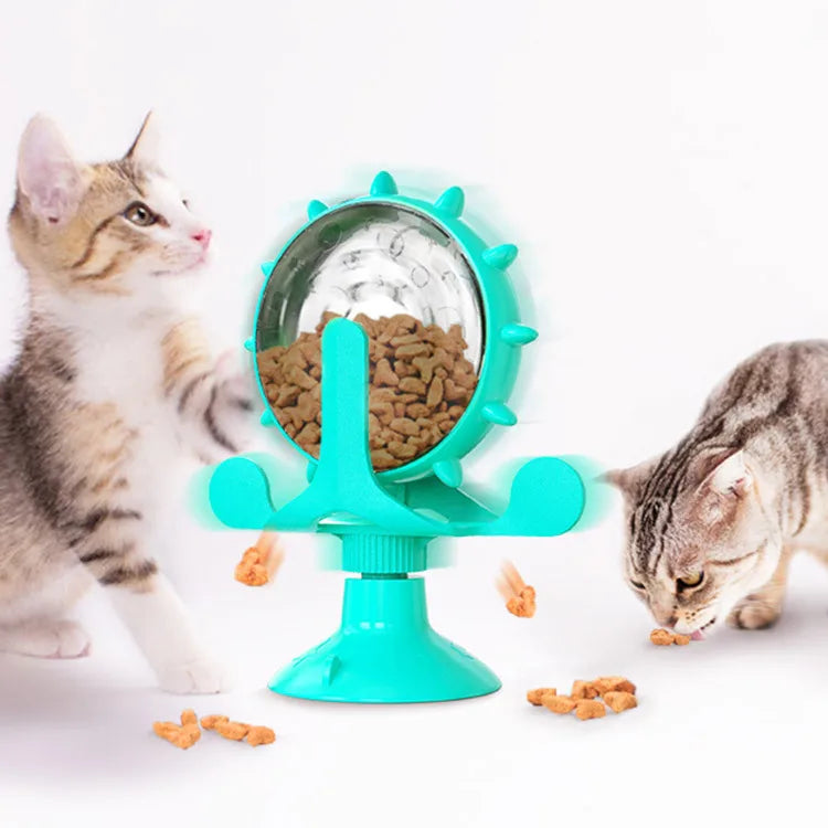 Cat Treat Wheel Puzzle Feeder — Interactive Slow Feeder for Mental Stimulation