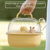 Portable Hamster Travel Carrier — Breathable PP Cage with Water Bottle