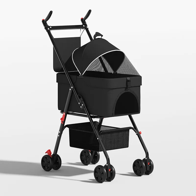 Detachable Pet Cart & Dog Bed — Lightweight Foldable Cat Bag Outdoor Cart for Small Pets