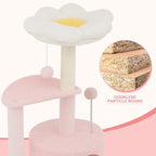 Flower-Themed Cat Activity Tower with Plush Condos