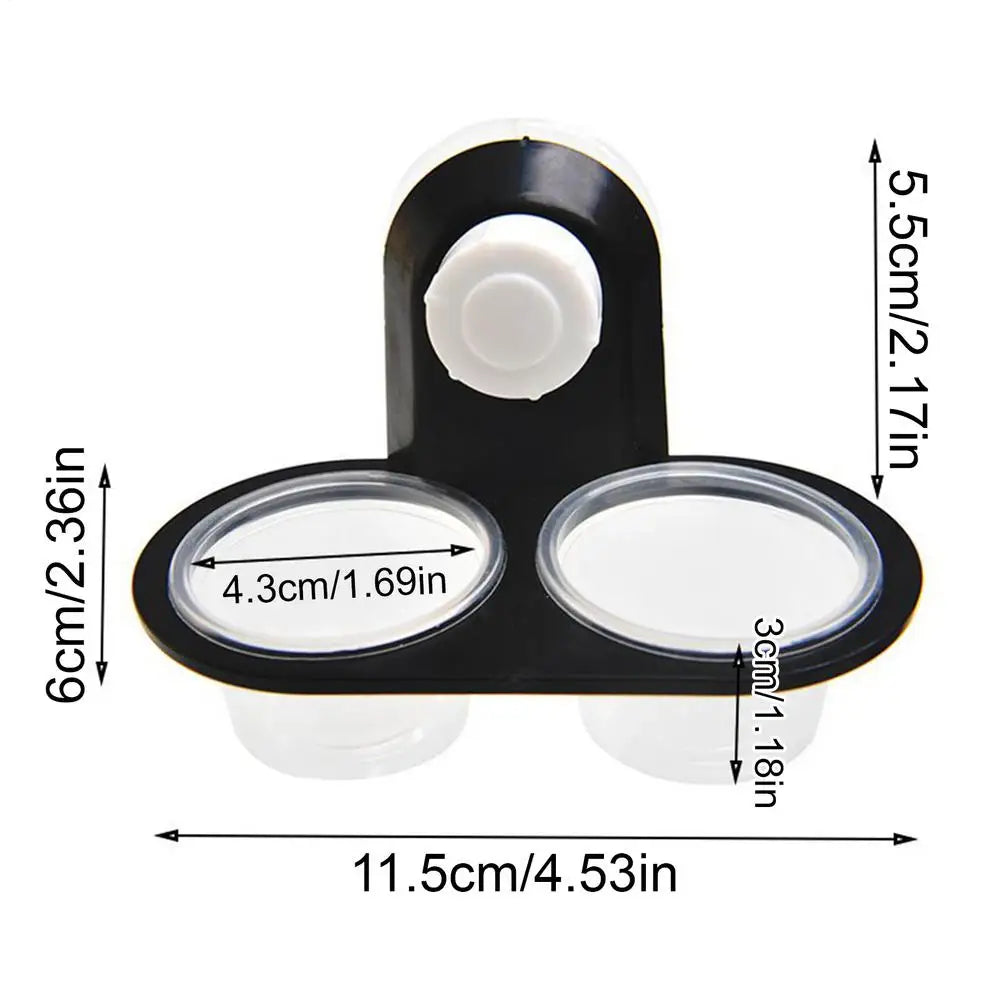 4-Cup Gecko Feeding Tray — Space-Saving Food & Water Dispenser